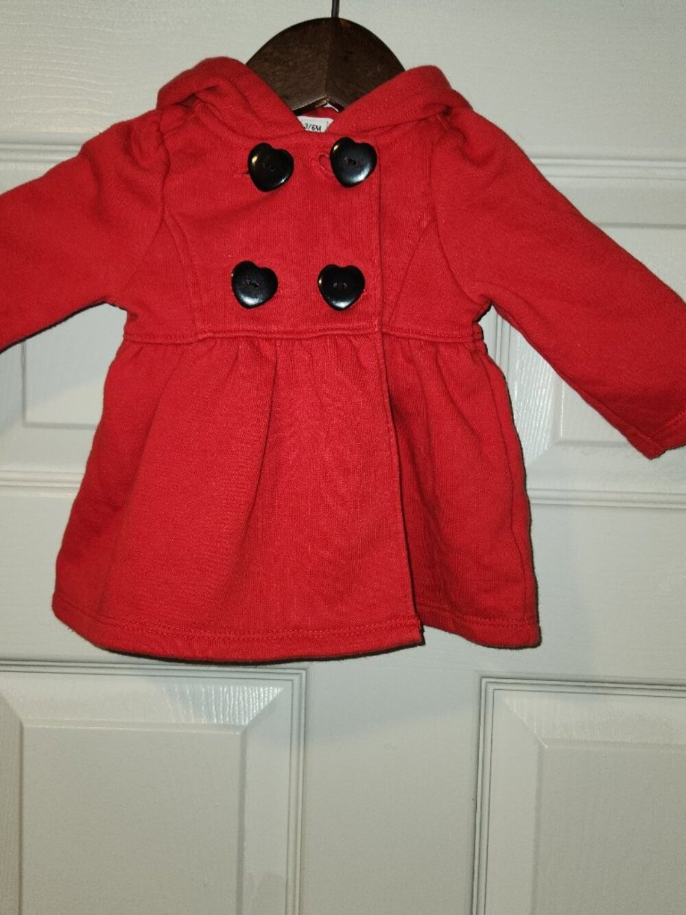 Kids Headquarters Red Hooded Peacoat Jacket 3/6M Baby Girl Coat
